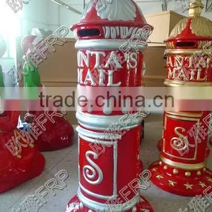Christmas Decorative Mailbox/ Fiberglass Santa Post Mailbox thumbnail-4
