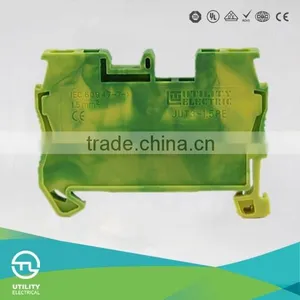 Dinrail Terminal Block Spring Type JUT3-1.5PE Ground Terminal Connector Screwless Earth Type thumbnail-1
