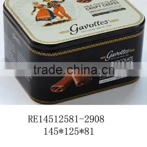 Hot Sale Rectangular Metal Tin, Metal Tin Can for Biscuit Cookie Quality Choice thumbnail-1