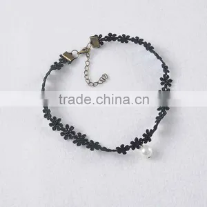 Popular Hot Sale Black Lace Women Bracelet With Pearl thumbnail-5