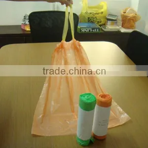 100%biodegrable Plastic Garbage Bag With Drawsting for Householder thumbnail-1