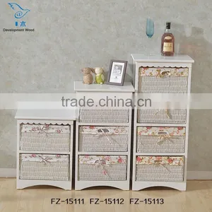 Wooden Storage Cabinet With Rattan/Wicker Drawer thumbnail-1