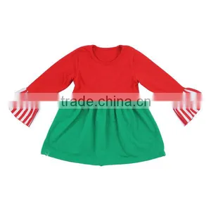 Long Sleeves Todder Girl Red White Dress Chevron Skirt Dress Baby Girl Wholesale Children Clothing Christmas Boutique Dress thumbnail-3