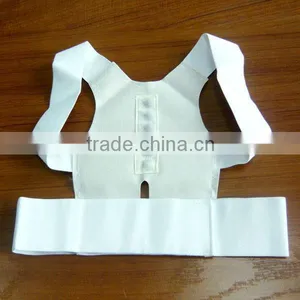 High Quality Elastic Medical Magnetic Adjustable Posture Corrector Back Support Brace thumbnail-1
