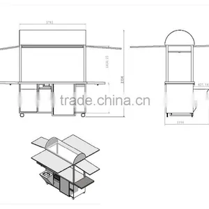 Factory Price Stainless Steel Mobile Espresso Coffee Cart thumbnail-2
