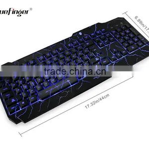 USB Wired Blue LED Backlit Computer Keyboard With Cool Crack Parttern thumbnail-5