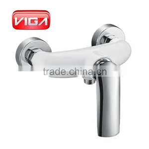 White & Chrome Shower Taps Brass Shower Faucet thumbnail-1