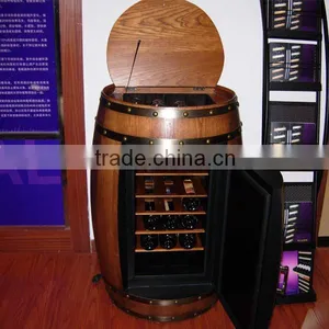 Can Shaped Cooler Wooden Bar Fridge Electric Barrel Cooler Fridge, 18 Bottle Peltier Thermoelectri Wine Cooler thumbnail-1
