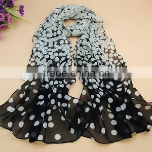 Fashion Dot Girls Women Long Soft Wrap Lady Shawl Silk Chiffon Scarf Polka Dot thumbnail-2