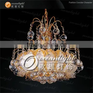 Golden Crystal Light Ceiling Indian Ceiling Lighting for Hotel Hall OW603 thumbnail-3