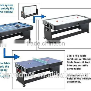 High Quality Factory Promotion 4 in 1 Multi Games Table. Pool Table, Air Hockey Table, Table Tennis Table, Dinning Table thumbnail-1