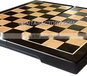 QUALITY Folding INLAID WOOD Chess Set thumbnail-2