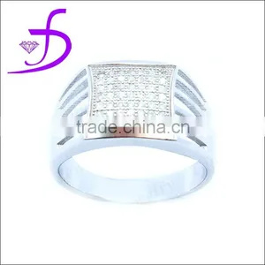 Wholesale 925 Silver Micro Pave Setting Man Rings Gems thumbnail-1