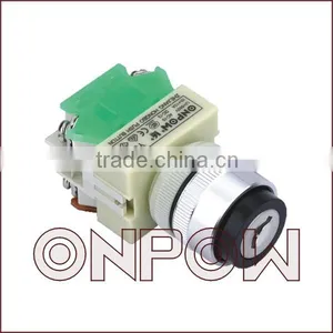 ONPOW 22mm 3 Position Key Lock Switch (Y090-11Y,VDE,CE,CCC,PSE,ROHS) thumbnail-1