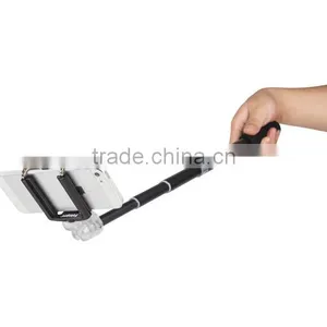 Extendable Handheld Selfie Monopod Stick for Camera With 1/4 Inch Screw Hole and Adjustable Smartphone Adapter thumbnail-1