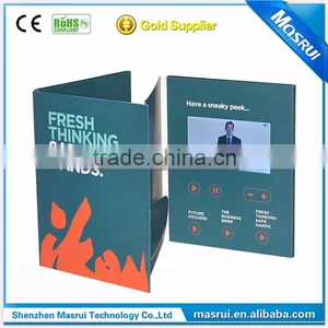 Customized Print and Pocket Design Video Brochures Card With 5 Inch Screen thumbnail-2