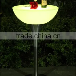 Glass Top Stainless Steel Base Led Light Up Bar Cocktail thumbnail-1