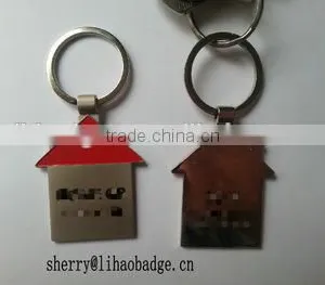 Metal House Shaped Estate Promotional Keychain,House Agent Souvenir Key Chain thumbnail-1