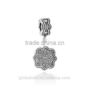 Mysterious Royal Castle Dangling Flower Antique 925 Sterling Silver Charms Pendant thumbnail-3