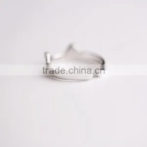925 Sterling Silver Kawaii Cat Ears Ring Adjustable Ring Fashion Women Ring Jewelry Supplies 6260553 thumbnail-2