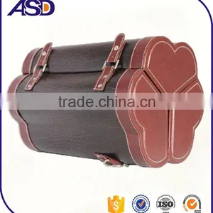 New Design High Quality Cheap Plum PU Leather Folding Wine Box for 6 Bottles Gift Boxes thumbnail-2