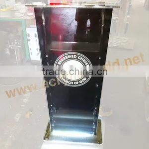Square Clear Acrylic Podium Stand/rostrum Stand With Led Lights thumbnail-4