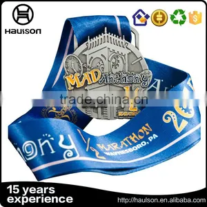 Antique Gold Iron Half Marathon Running Medal With Soft Enamel and Epoxy thumbnail-3