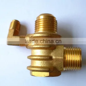 Brass Check Valve With Cooling Fin , One Way Valve for Air Compressor Parts thumbnail-1