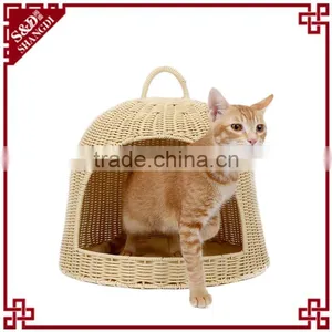 2015 New Design Cheap Fashion Rattan Wicker Small Cage Bed Cat House thumbnail-1
