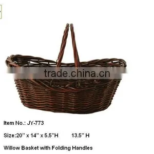 Bulk Willow Wicker Baskets With Folding Handle thumbnail-1