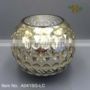 Silver Color Sphere Glass Vase Fluted Glass Vase thumbnail-1