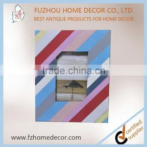 Terse Style Wooden Painting Photo Frame With Color Stripe for Decoration or Gift thumbnail-5