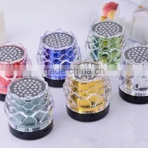 New Arrival Crystal Lotus Transparent Colorful Light Speaker USB Mini Speaker Creative Speaker With Radio Function thumbnail-3
