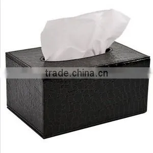Wholesale Stock Small Order Rectangle PU Tissues Storage Box Napkin Holder thumbnail-2