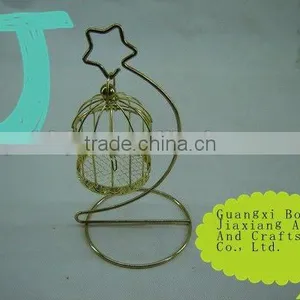 Gold/Silver Decorative Metal Birdcage Gift Basket thumbnail-1