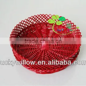 Round Willow Fruit Basket Elegant Food Basket Bread Baset thumbnail-1