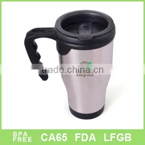 450ml 16oz Stainless Steel Travel Car Mug With Handle thumbnail-1