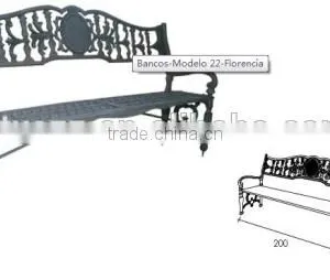 Outdoor Popular Cast Iron Garden Bench thumbnail-3