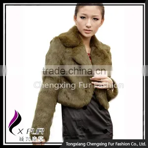 CX-G-A-201 Wholesale Ladies Clothes Apparel Long Sleeve Rabbit Fur Winter Coat thumbnail-5