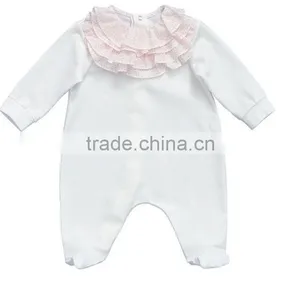 Factory Price Lace Baby Girl Plain Rompers Baby Jumpsuit Bodysuit thumbnail-1