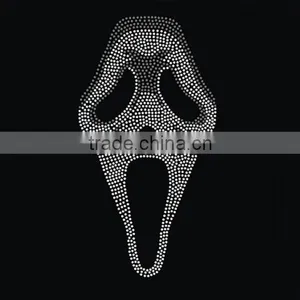 Wholesale Cheaper Custom a Screaming Face Rhinestone Heat Transfer ,bling Crystal ,nailhead, Rhinestuds thumbnail-1