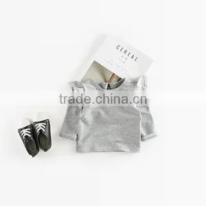 5pcs/lot New Girls T-shirts Flying Sleeve Cotton Bow Toddler Kids Girl Tee Baby Infant Tops thumbnail-2