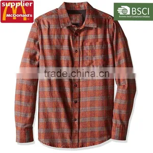 2016 Pure Cotton Casual Shirt Men's Flannel Plaid Shirt thumbnail-1