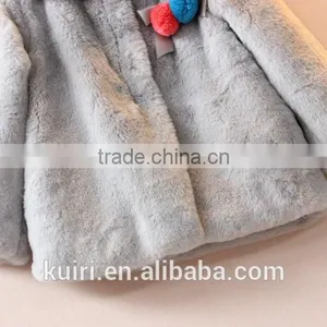 Faux Fur Jacket Girls Kids Warm Coat Children Winter Outwear Solid Single Button Coats All Children's Clothes and Accessories thumbnail-3
