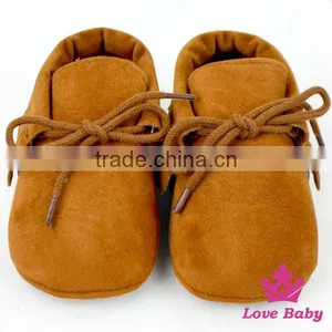 Cute Pink Color Soft Sole Rubber Baby Girl Shoes Newborn Crib Shoes With Lace Wholesale Leather Baby Shoes thumbnail-3