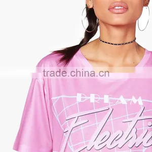 Custom Sublimated Rugby Sports Wear for Girl 2018 Trend Pink Print t Shirt thumbnail-6
