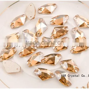 Free Shipping Galactic Gsha Color 8.5*14mm 144pcs Best Quality Crystal Rhinestones Design Sew on Glass Stones thumbnail-4