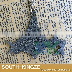 Japan Hokkaido Map Metal Alloy Keychain thumbnail-6