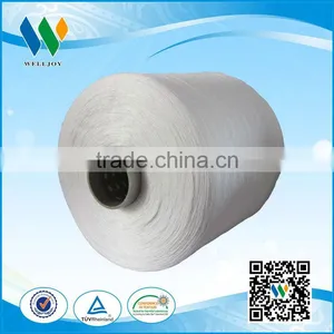 100% Ring Spun Polyester Bleached White Plastic Cone Sewing Thread thumbnail-1