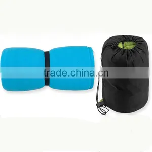 Polar Fleece Rolled Tied With Elastic Cord With Waterproof Cover Travel Blanket With Pouch thumbnail-1